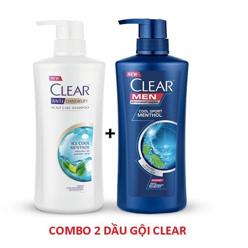 Dầu Gội Clear 450ml Thái Lan  đủ vị [ Men bạc hà, Men than hoạt tính, Anh đào, Bạc hà, Thảo dược]