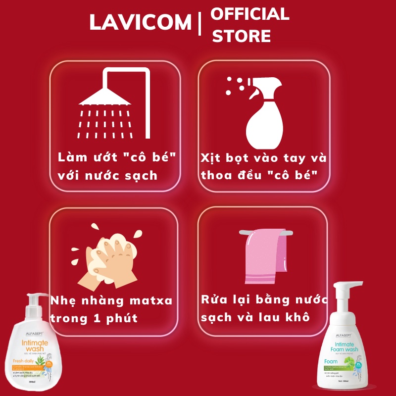 Dung dịch vệ sinh nữ ALFASEPT Intimate wash 300ml - Fresh Daily Chiết xuất trà xanh, dịu nhẹ tươi mát