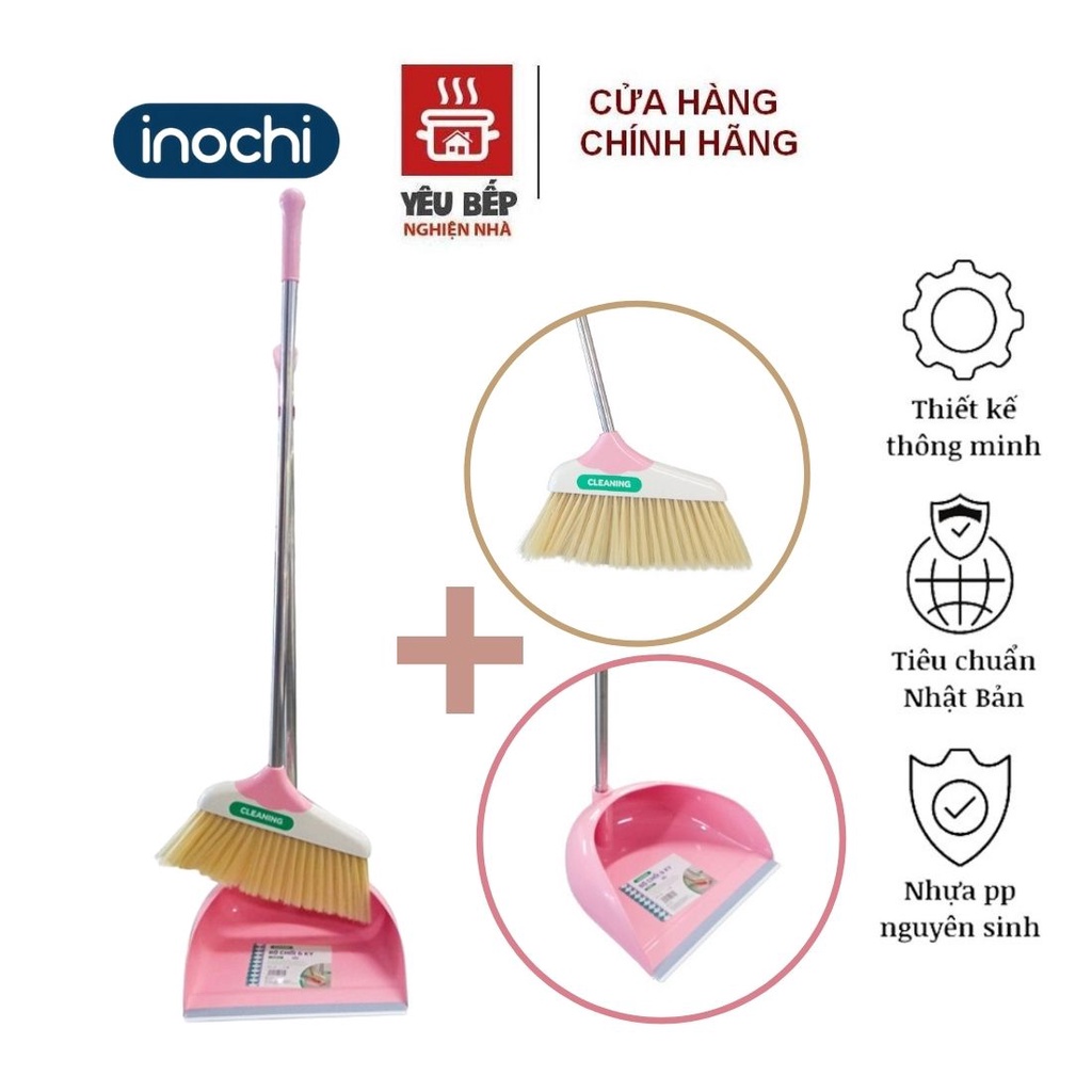 Bộ Chổi Quét Nhà Kèm Dụng Cụ Hốt Rác/ Ki Bầu INOCHI Bền đẹp, Dọn Vệ Sinh Gia Đình, Văn Phòng