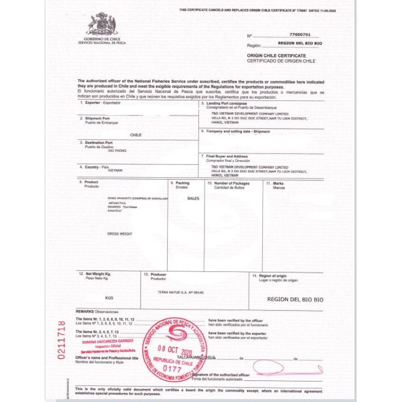 Tảo biển chile 100g-500g  Thái bình Dương