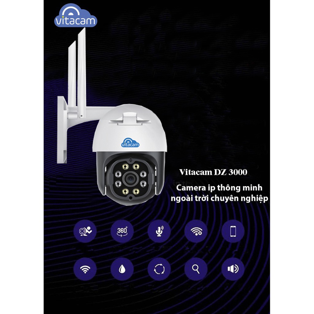 Camera Ngoài Trời 3.0Mpx Vitacam DZ300 1296P Ultra HD - Hàng Chính Hãng