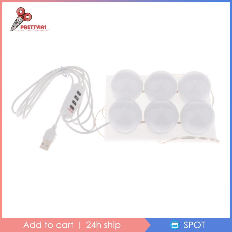 [Prettyia1] Bộ Bóng Đèn LED Gắn Gương Trang Điểm Phong Cách Hollywood
