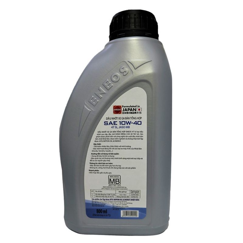 Dầu nhớt cao cấp xe tay ga ENEOS MB-SL/10W-40 800ml ( Bán tổng hợp cao cấp)