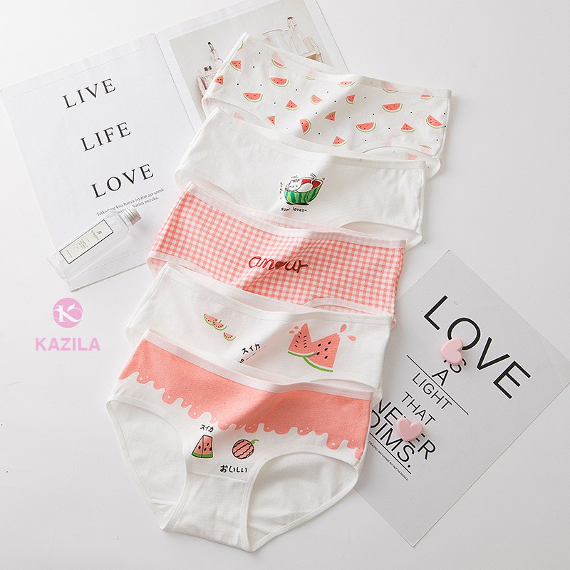 [Mã 12FASHIONSALE1 giảm 10K đơn 50K] Quần lót Teen nữ dễ thương hình Dưa Hấu, Quần lót nữ cotton kháng khuẩn Kazila QLT6 | BigBuy360 - bigbuy360.vn
