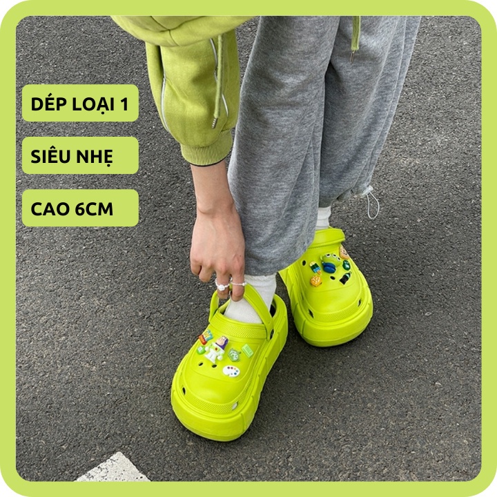 Dép sục croc đế cao 6cm siêu dễ thương cực êm chân hot
