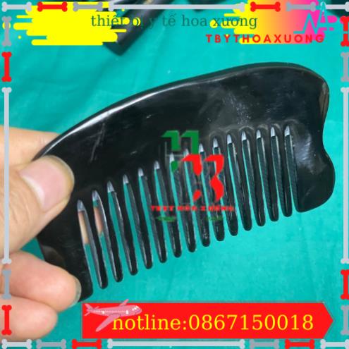 Lược Sừng Đen Răng To Chải Tóc Gội Đầu Mát Xa Dụng Cụ Spa Gội Đầu Dưỡng Sinh