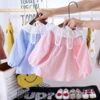 Áo Sơ Mi Dài Tay Cổ Bèo Thời Trang Cho Bé Gái Từ 6 Tháng - 3 Tuổi