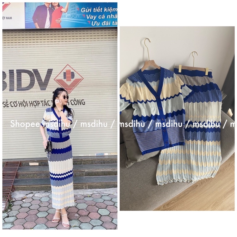 ORDER set áo + chân váy len montoghi style korea