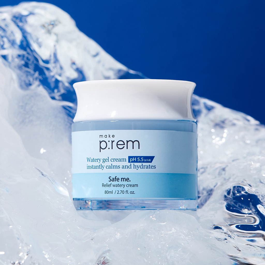 Kem dưỡng cấp nước chiết xuất từ nhựa xương rồng Make P:rem Safe me. Relief watery cream 80ml