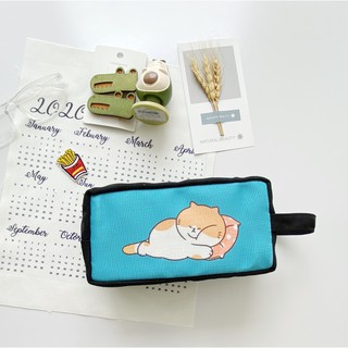 [Hình chụp thật] Bóp Viết Vải Canvas Mèo Mập