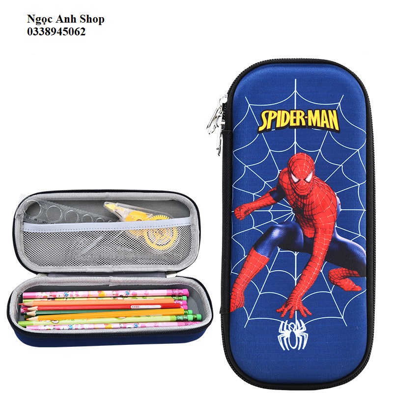 Hộp bút cho bé trai bé gái học sinh hình siêu nhân, công chúa. Bóp viết Chống thấm nước