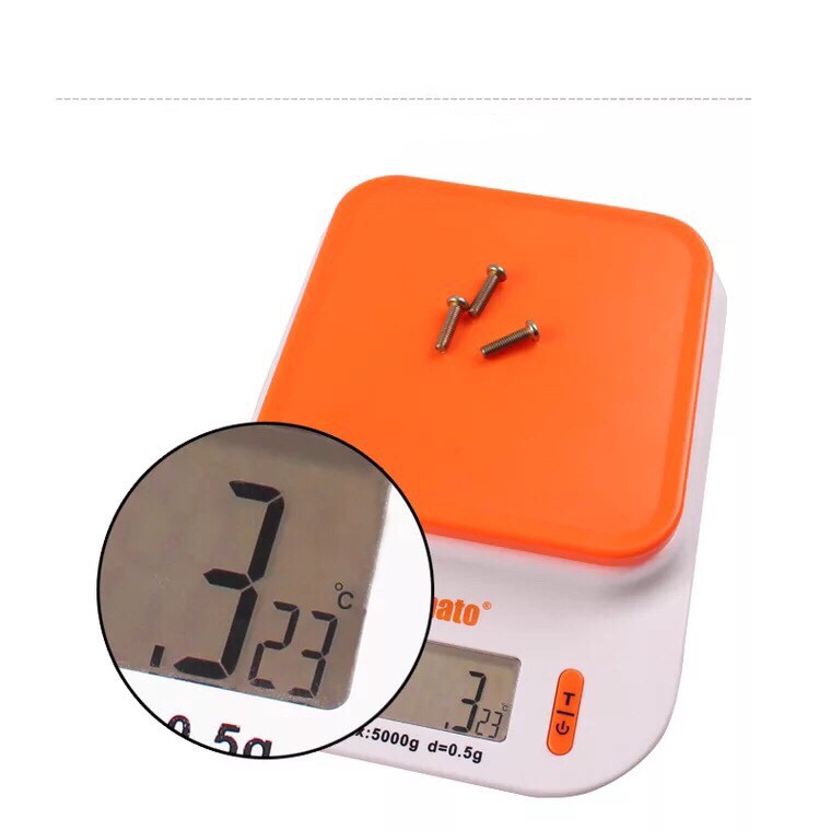Cân Điện Tử mini Nhà Bếp mâm inox, 5Kg/0.5gr  .LCD HD SÁNG