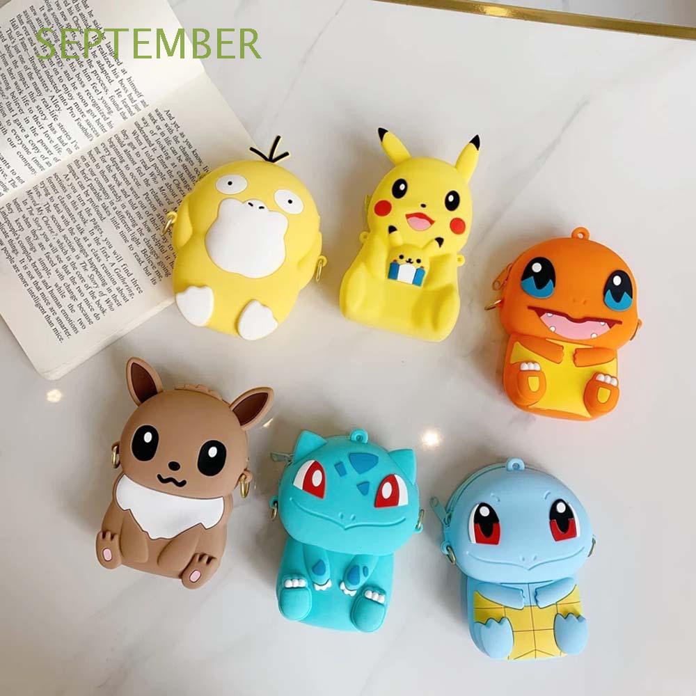 Túi đeo vai đựng tiền xu / tai nghe bằng silicon hình Pokemon Go xinh xắn dễ thương cho bé