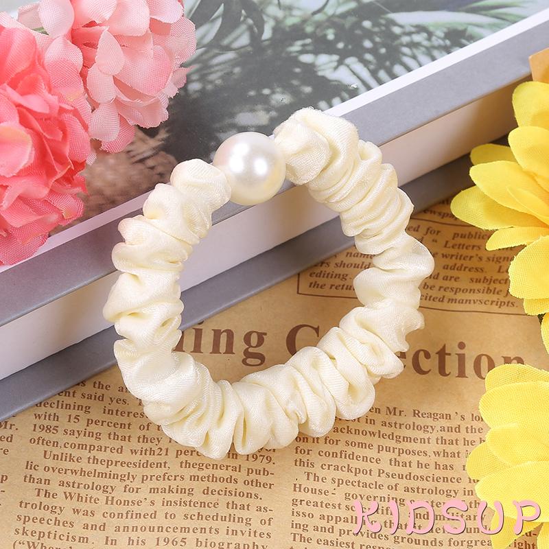 Dây buộc tóc đính ngọc trai màu sắc phong cách thời trang cho nữ