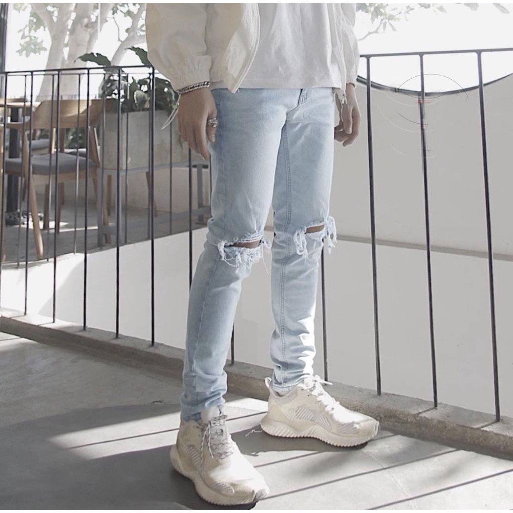 Quần jean nam xanh nhạt  dáng skinny con dãn 4 chiều, form siêu đẹp tôn dáng, màu xanh hot nhất hiện nay ( có Bigsi