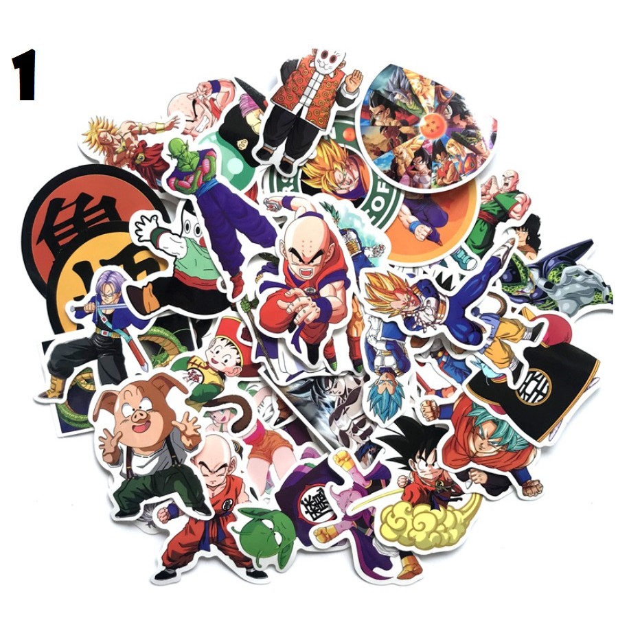 50 Seven Dragon Ball Sticker Anime Cartoon Sticker Xe hơi Laptop Xe máy