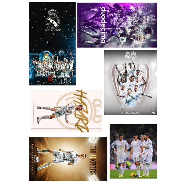 Set 30 sticker hình dán CLB REAL MADRID