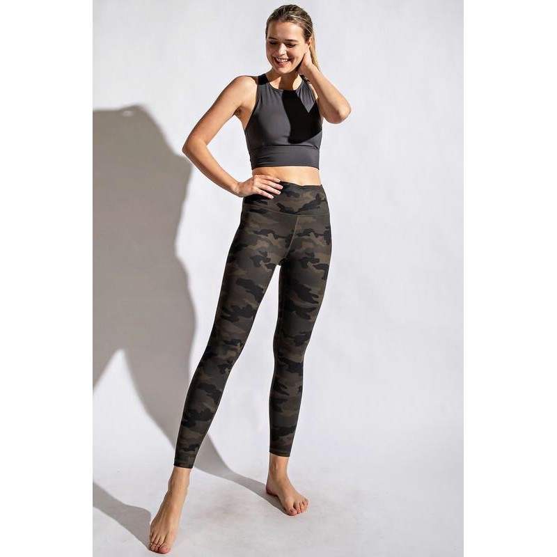 Quần legging yoga vnxk hoạ tiết camo