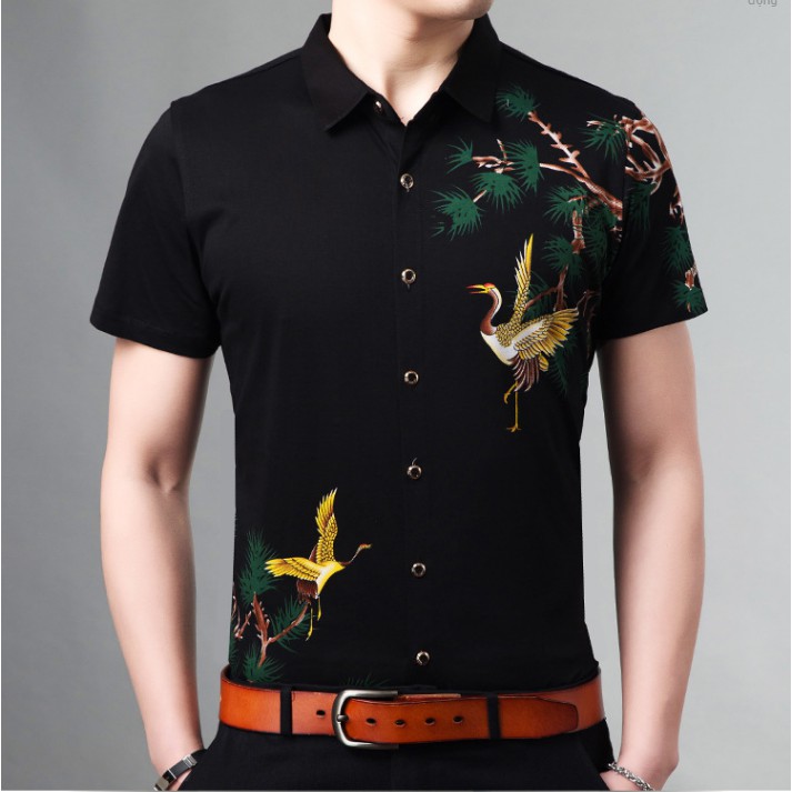 Áo sơ mi nam họa tiết 3d vải trượt chống nhăn, không nhăn form slim fit ư | BigBuy360 - bigbuy360.vn