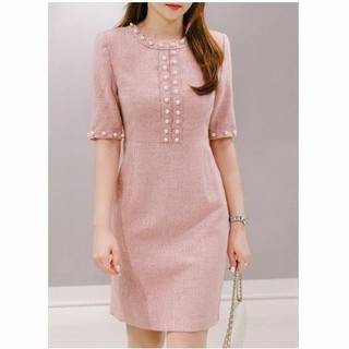 HÀNG ĐỦ SIZE: Đầm suông tay lỡ kết ngọc trai. - DS26