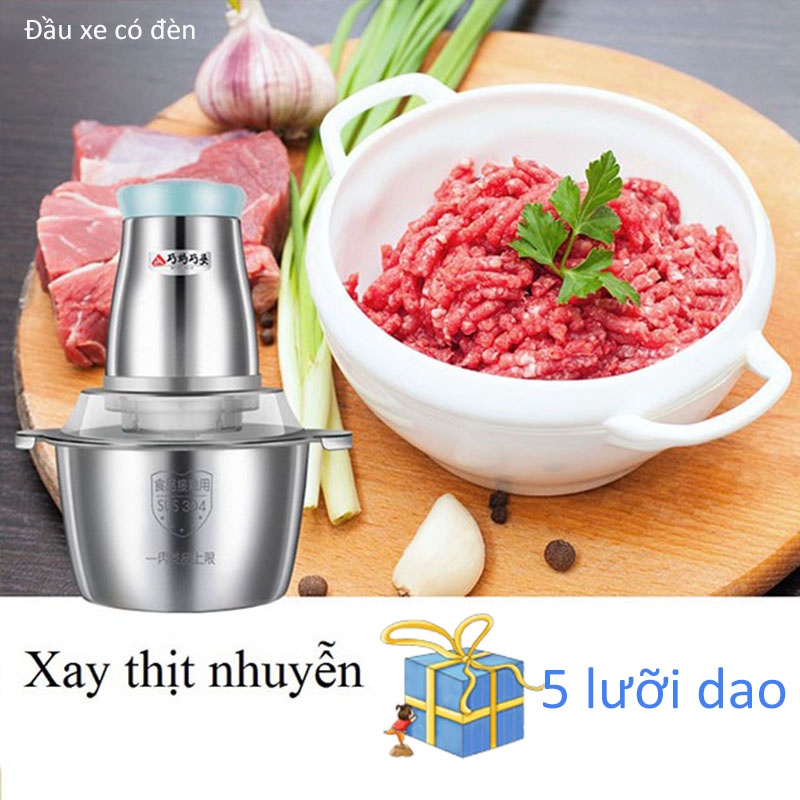 Máy xay thịt đa năng, xay tỏi ớt bằng điện cối inox 3 lít dễ dàng rửa sạch- BH 12 tháng - Kèm Quà Tặng