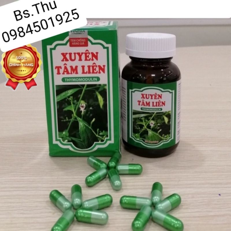 Lọ 30 viên Xuyên Tâm Liên Thymodulin hỗ trợ tăng cường đề kháng, tăng miễn dịch đường hô hấp