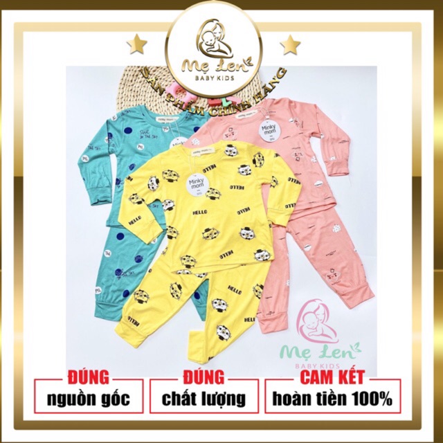 Bộ Dài Tay Minky Mom In Toàn Thân Họa Tiết Bò Sữa, Mèo Vàng Cho Bé Yêu (7-19kg)