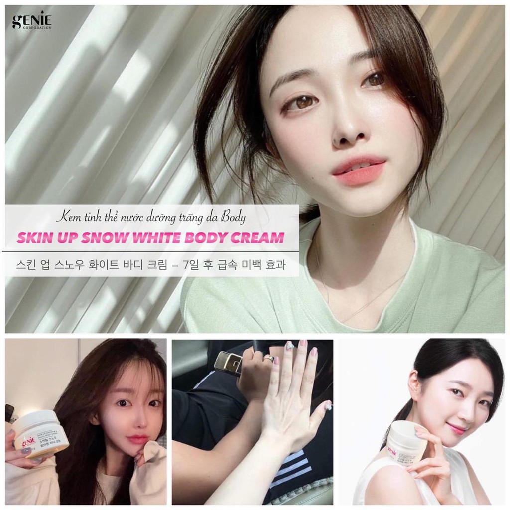 Kem Body Dưỡng Trắng Tinh Thể Nước Skin Up Snow White Body Cream Genie