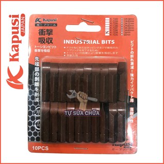 Bộ 20 mũi vít đóng loại ngắn 38mm 2 cạnh và 4 cạnh Kapusi chính hãng