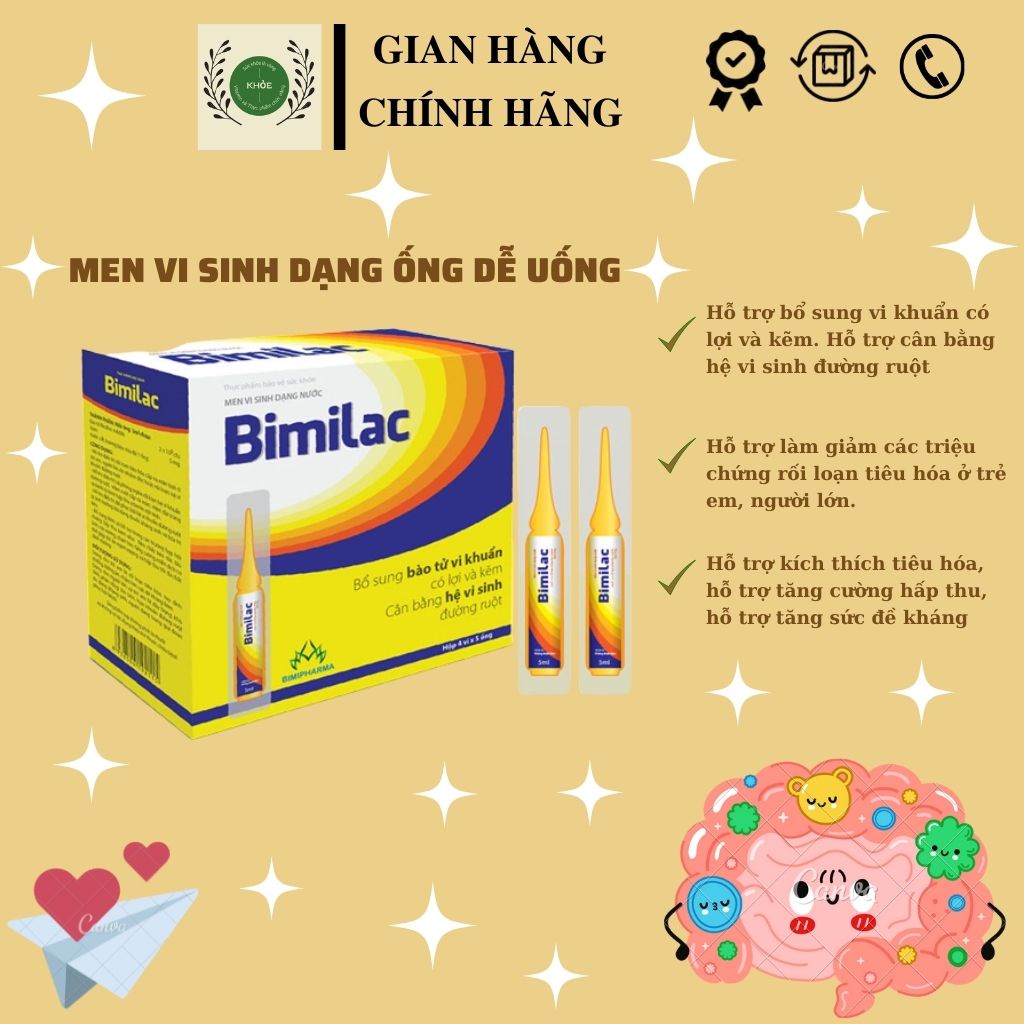 BIMILAC-Men vi sinh đường ruột, kích thích ăn ngon, hỗ trợ tiêu hoá