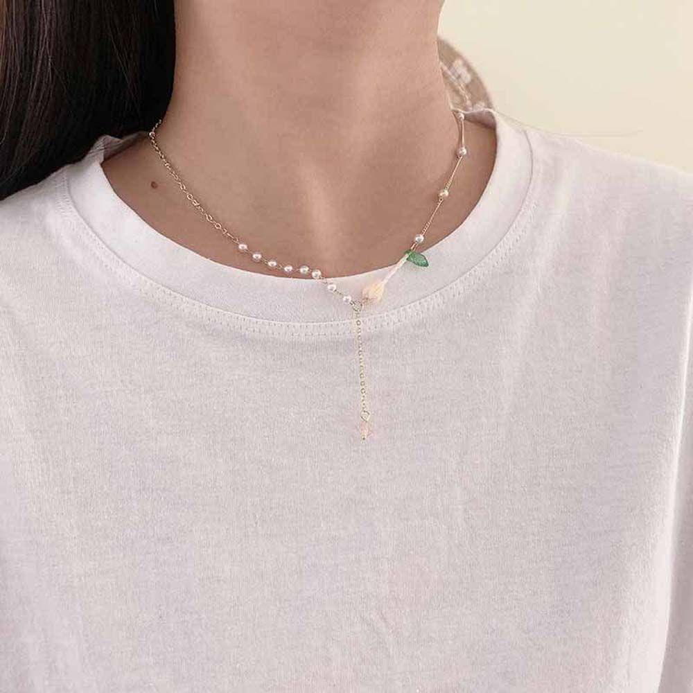 JARRED Vòng Cổ Choker Mặt Hoa Tulip Ngọt Ngào Phong Cách Hàn Quốc Cho Nữ