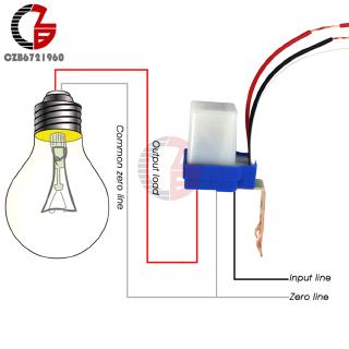 Công tắc AC 220V DC 12V 24V tự động bật tắt đèn đường Photocell 10A