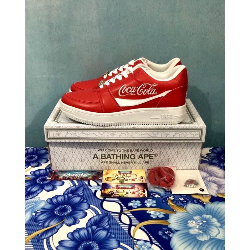 'Giày Cổ Thấp' A Bathing Ape Bapesta Low "Coca Cola"