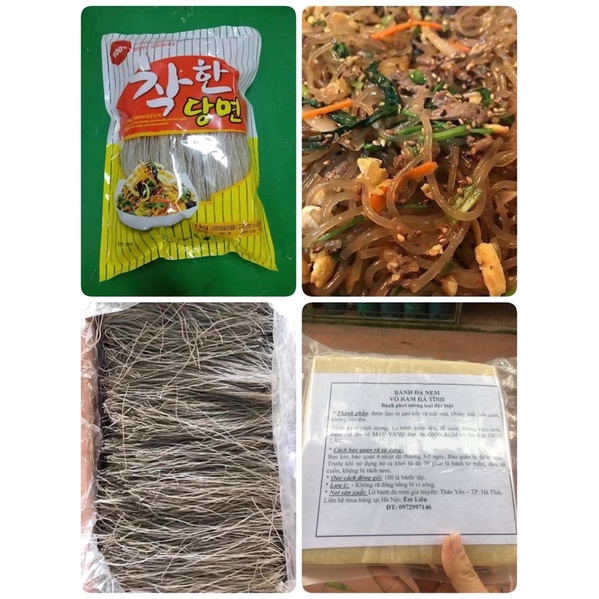 Combo 2kg miến Hàn Quốc và 1 gói ram Hà tĩnh 100 lá