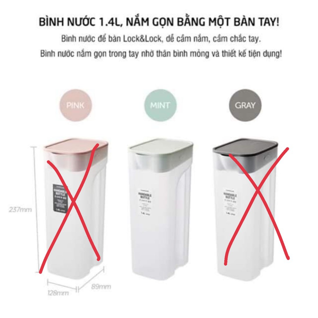 BÌNH ĐỰNG NƯỚC BẰNG NHỰA LOCK&LOCK 1.4L QUÀ TẶNG SỮA FRISO