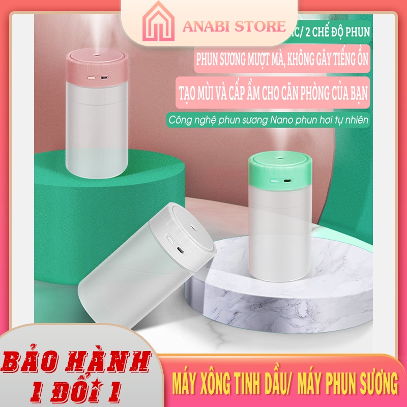 Máy Xông Tinh Dầu Mini Anabi - Máy Khuếch Tán Tinh Dầu, Máy Phun Sương Tạo Ẩm 400ML