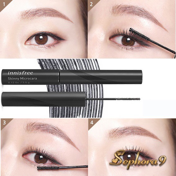 Mascara Chuốt Mi Hàn Quốc Innisfree Skinny làm cong dày dài và cố định mi