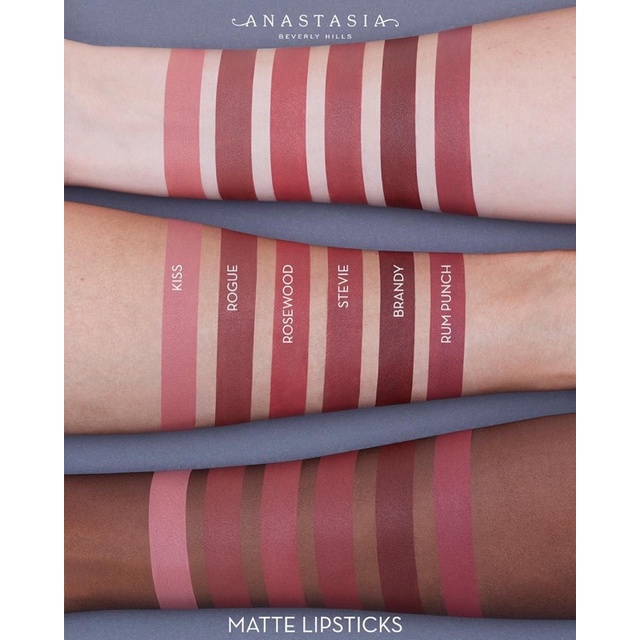 Son thỏi lì Anastasia Beverly Hills Matte Lipstick (Rosewood / Ruby / Spice / Rogue)