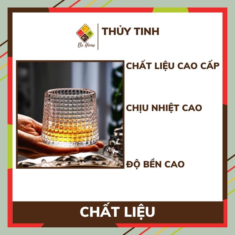 Ly thủy tinh cốc cao cấp đế lồi BEHOMEMALL ly rượu ngoại họa tiết hiện đại [Bộ 6 Cốc]