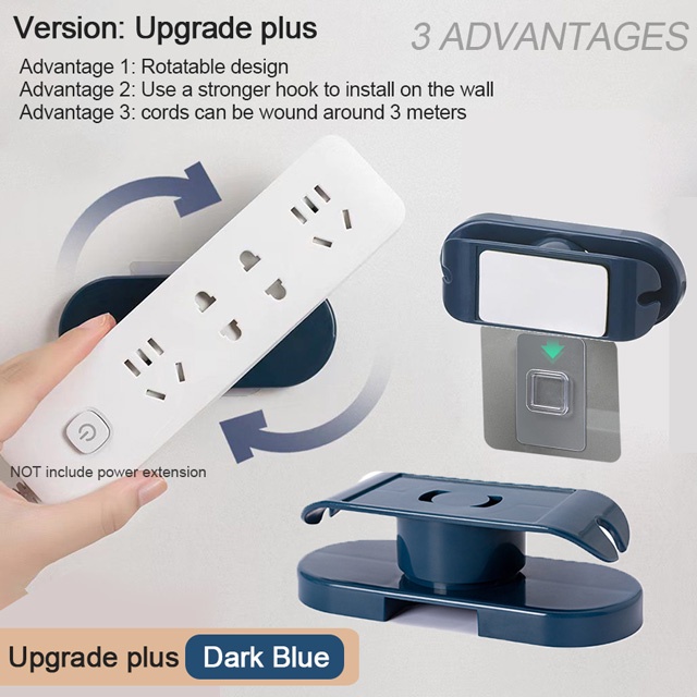 Giá đỡ dây điện tự dính sắp xếp dây xoay 360 ° không cần đục lỗ cho tường nhà bếp văn phòng