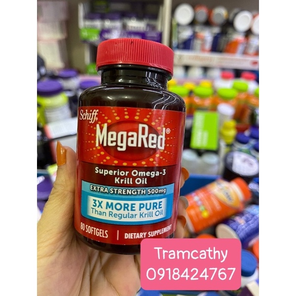 Dầu nhuyễn thể (dầu tôm) Schiff MegaRed Ultra Krill Oil 750mg 80 viên megared 3x better