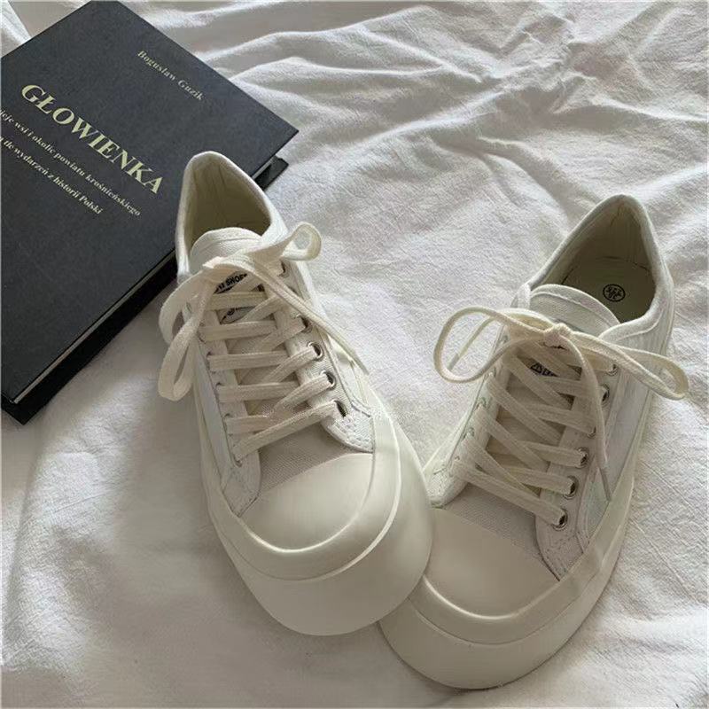 Giày Vải Canvas Đế Dày Cổ Thấp Mũi Tròn Phong Cách Nhật Bản Dễ Thương Thời Trang Cho Nữ TTH206