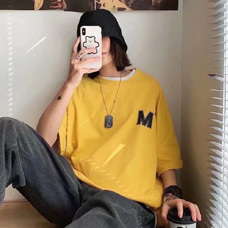 Áo Thun Tay Ngắn Dáng Rộng In Chữ Phong Cách Hip Hop Hồng Kông Thời Trang Mùa Hè Cá Tính Cho Nam