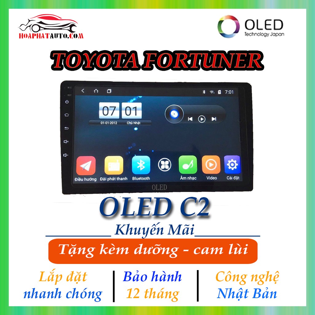OLED C2 theo xe TOYOTA FORTUNER (2016-2019 ĐH Tự Động) Tặng Kèm Dưỡng + Cam Lùi