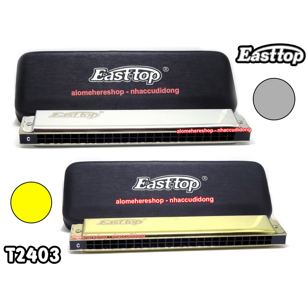 Kèn harmonica tremolo Easttop T2403 key C Bạc