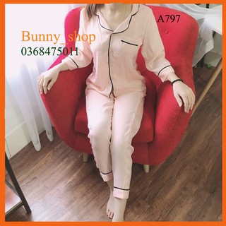 Đồ bộ mặc nhà, đồ bộ pizama lụa, chất lụa tơ mềm mịn