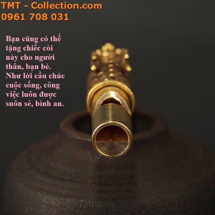 Còi đồng đầu rồng; còi đồng đầu rồng sẽ mang lại cho chủ sở hữu sự may mắn về tài lộc, công việc-TMT Collection-SP001524