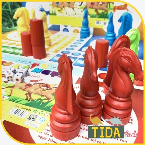 Cờ Cá Ngựa Sato ⚡ HOT TREND ⚡ Đồ Chơi Cờ Đua Ngựa, Có Hộp Đựng Board Game, Đồ Chơi Giải Trí TiDa Kids Shop