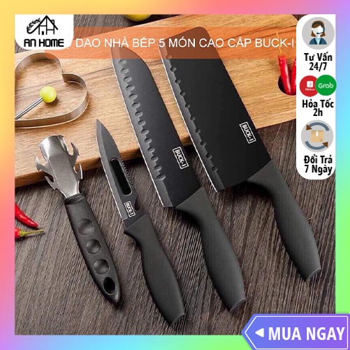 Bộ Dao Buck 5 Món Siêu Bén, Gọt Trái Cây Thái Thịt Đa Năng, Bộ Dao 5 Món Nhật Bản Buck I, Thép Hợp Kim Chống Rỉ