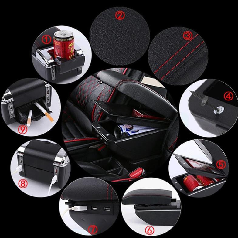 Hộp Tỳ Tay Xe Mazda 2 có cổng USB lắp đặt dễ dàng